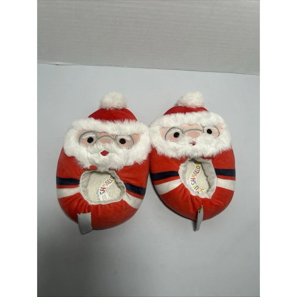Squishmallows Original Christmas Santa Claus Kids Stuffed Slippers Size: 13/1